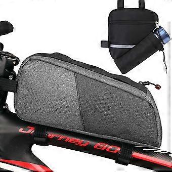 1 Stück Fahrrad Dreieckstasche, Fahrrad Rahmentasche reflektierend, Fahrrad Fahrrad Oberrohr untere Tasche Seite offene Ecktasche AufbewahrungstascheGrau