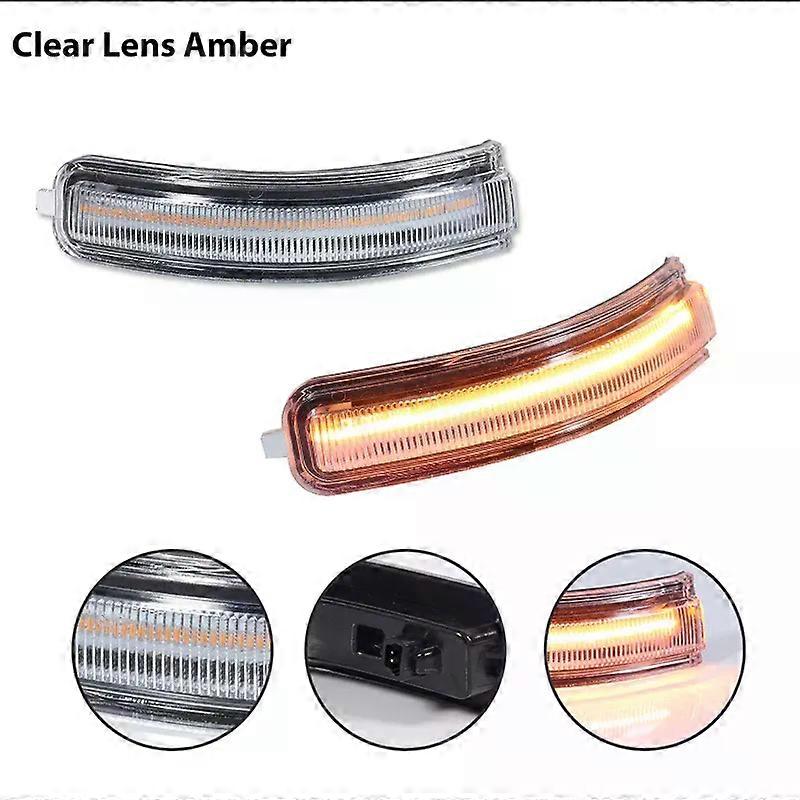 2Pcs Car Amber Strip Sequential Flash Side View Mirror Light compatible for 2007-2013 Nissan Altima Turn Signal Blinker Light Assembly 12V