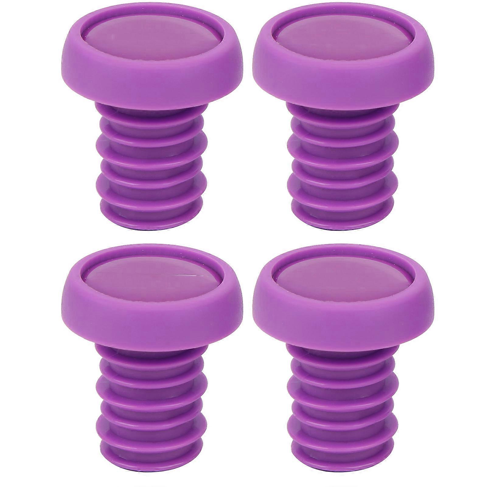 4pcs ZTTO Bike Handlebar End Plug Firm Mountain Bicycle Grips Locking Caps Bicycle PartsPurple