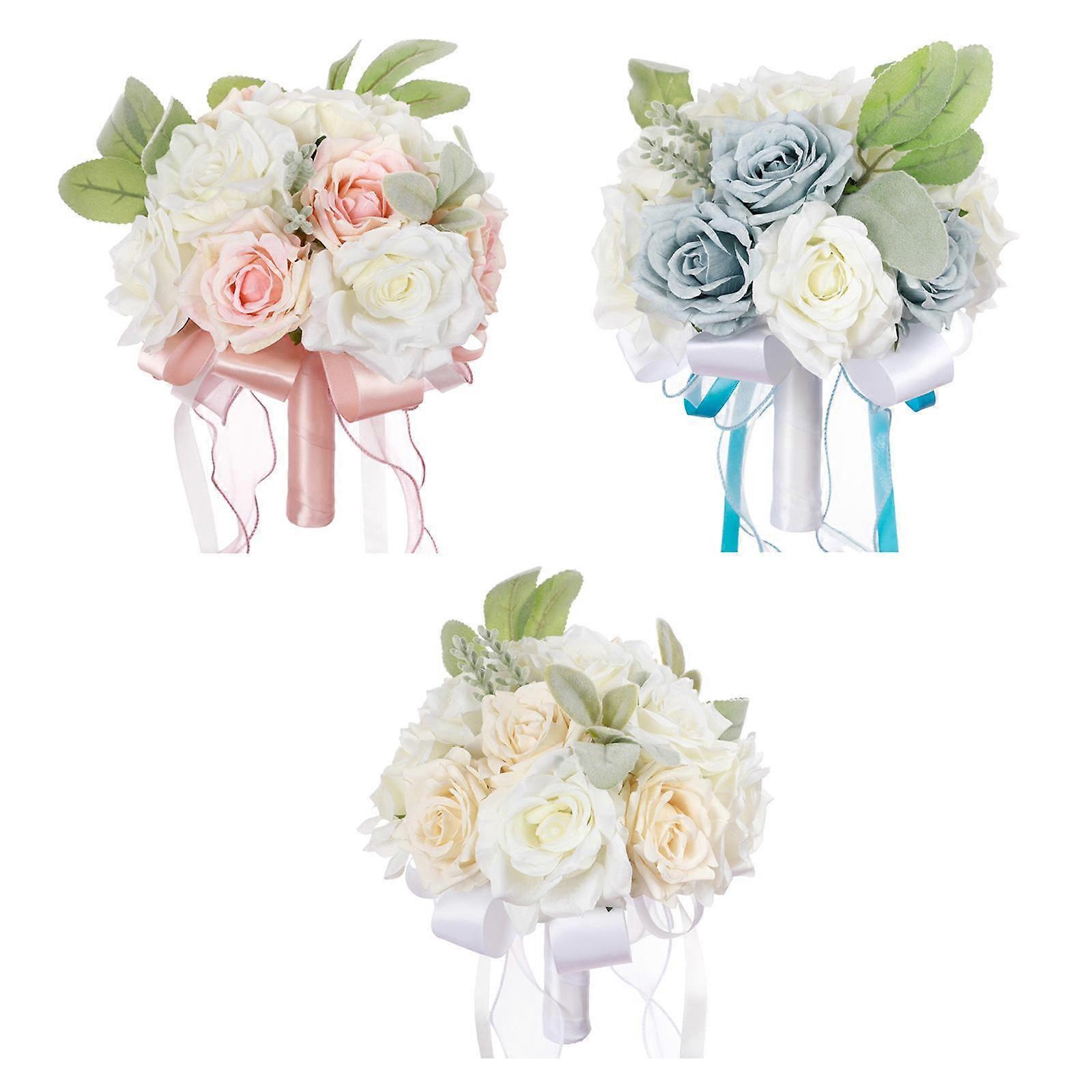 3 Stuks Bruiloft Bruidsboeket Kunstbloemen