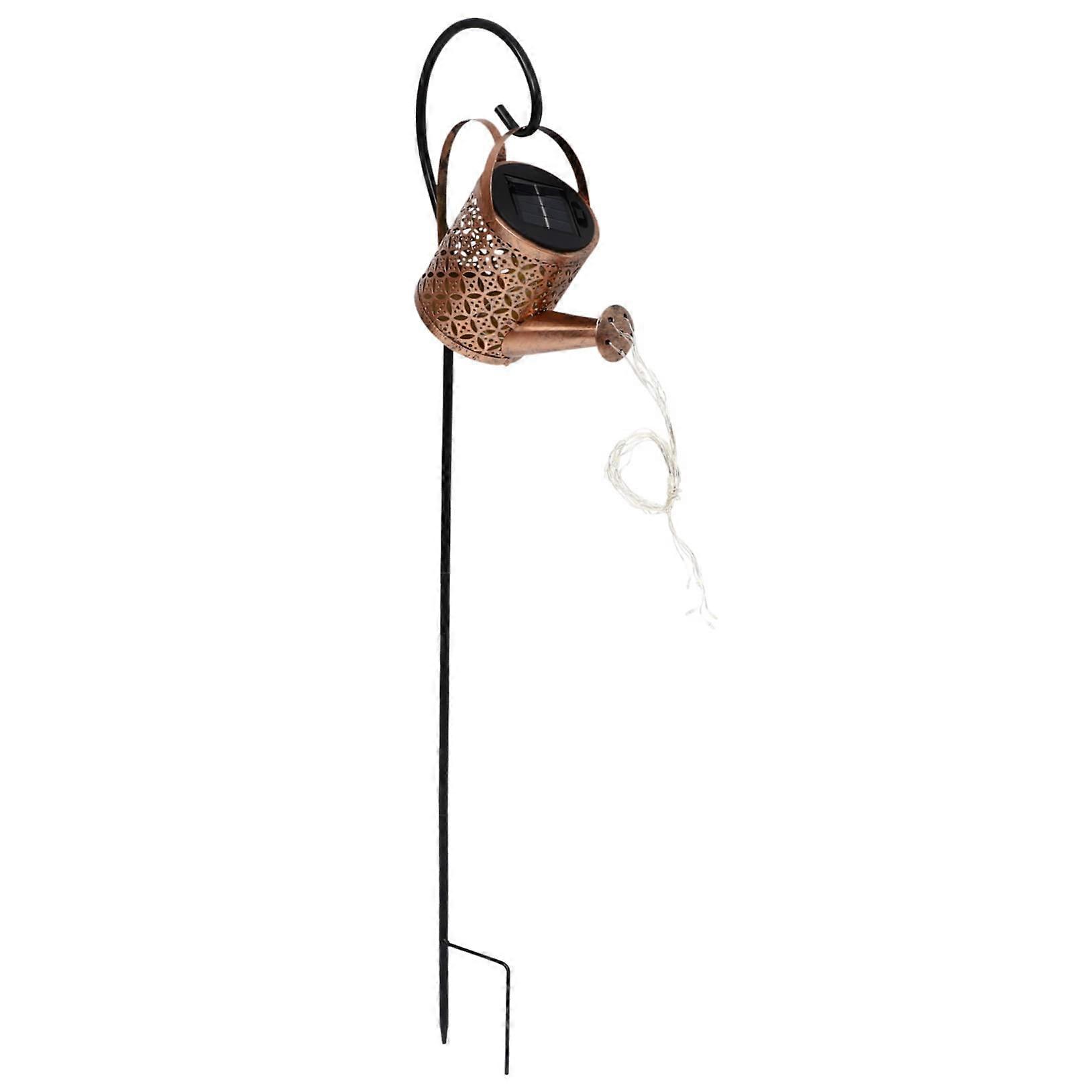 Metal Watering Kettle Garden Stake Light For Lawn Art And Illumination Decorative Outdoor Lamp