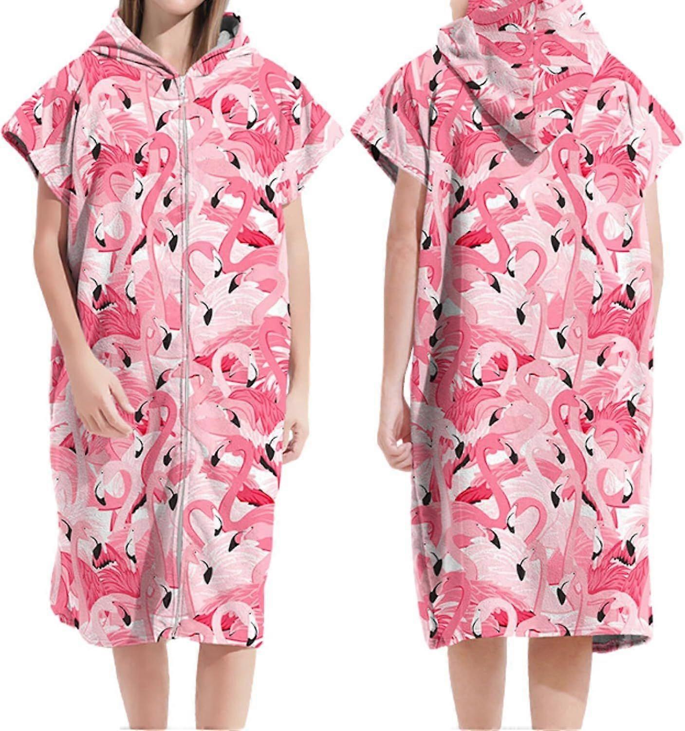 Microfiber Beach Towel Zipper Style Large Bathrobe 110cm x 75cm (Suitable for Height 155-158cm), Oversized Hooded Design Pool Towel, Windproof, Water
