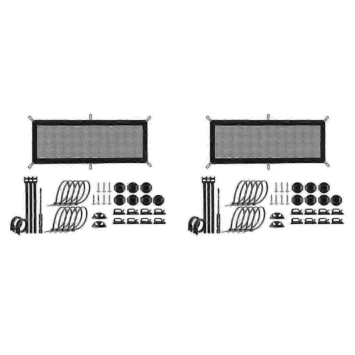 2X Cable Management Net - Under Desk Wire Management - Flexible Under Desk Cable Management Tray A