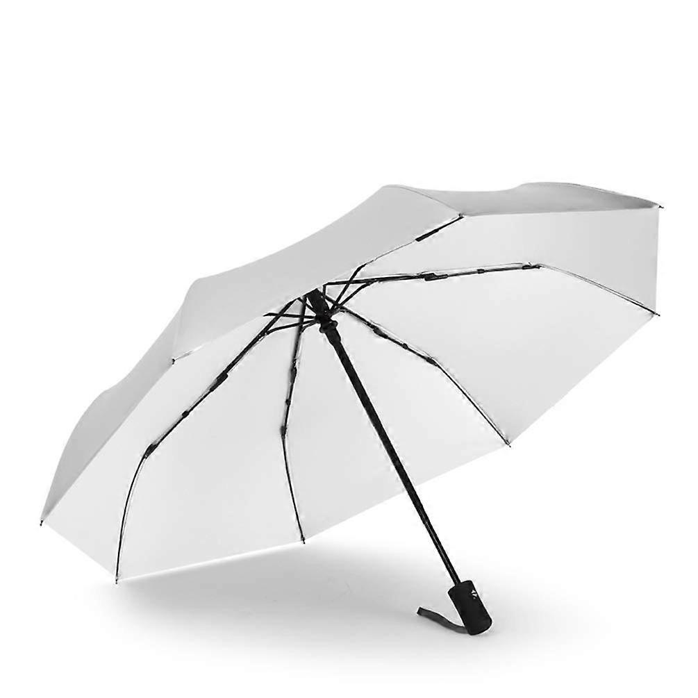 Windproof Travel Umbrella Compact Double Vented Folding Umbrella w/Auto Open and Close Button (White) Ref: 2495