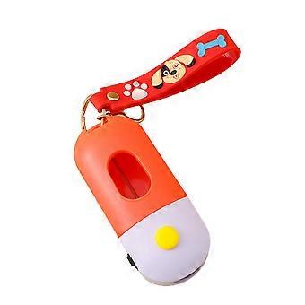LED Glowing Portable Dog Poop Bag Dispenser Pet Poop Pick up Bag Dispenser Household Cleaning Night Walking Accessories Multicolor