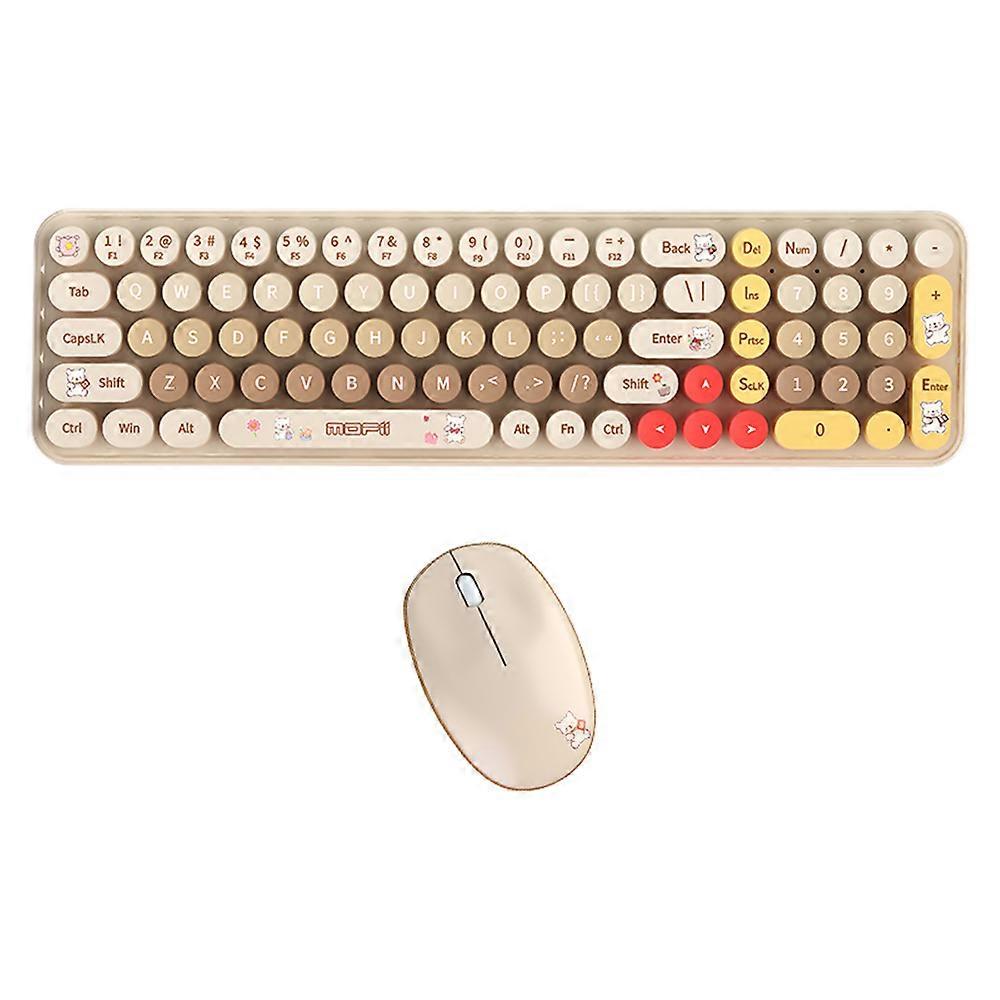 Mofii Wireless Keyboard and Mouse Set BabyBear 2.4G USB Ergonomic Silent Compatible Windows XP/7/8/10 Office Laptop Keyboard