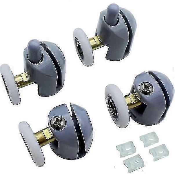 4pcs Duschtürrollen, Duschglasrollen Dusche Einzelrad-Kufenrolle