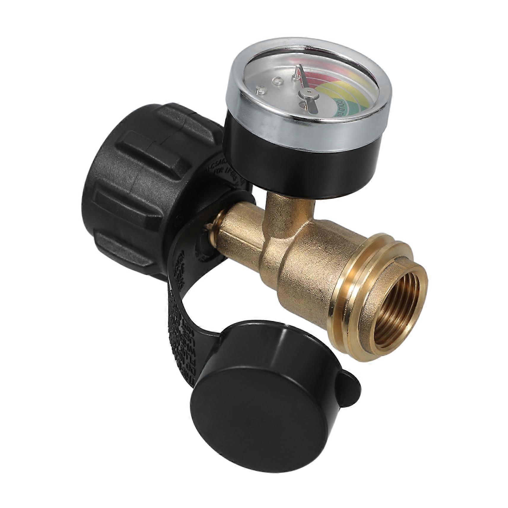 Gas Cylinder Adapter with Level Indicator and Safe Measuring Head for Pressure Monitoring Compatible with Gas Tanks for Camping and Grilling