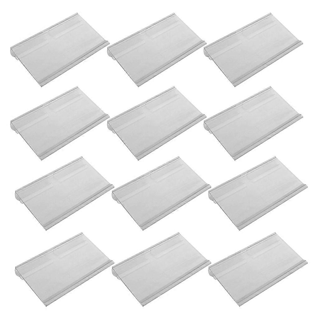 60pcs Transparent Plastic Sign Holder Display Stands for Price Tags and Labels in Retail and Supermarket Merchandise Signage