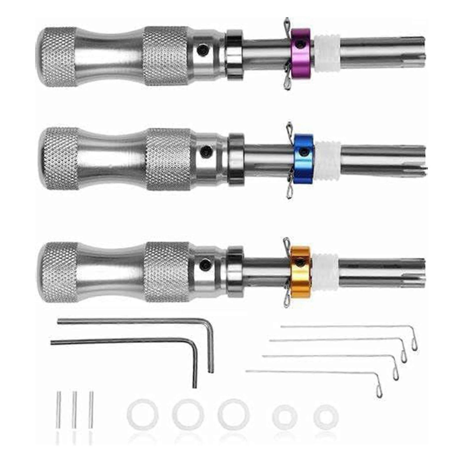 3Piece Practical Hex Key Set Polished Stainless Steel Angled Shafts for Automotive Bicycles and Electronics Maintenance Multicolor