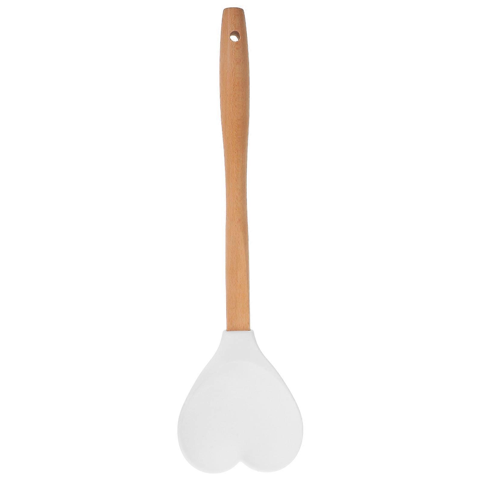 Resistant silicone cooking spoon, soft head for safe mixing, and practical design