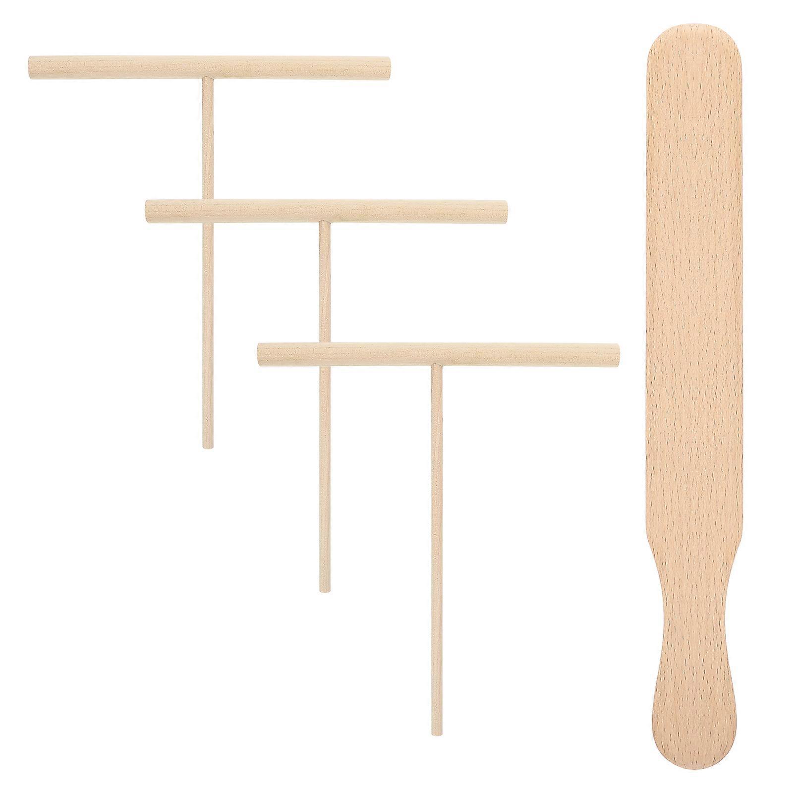 Pancake Handling Tools, Robust Wooden Spreads for Kitchen Use
