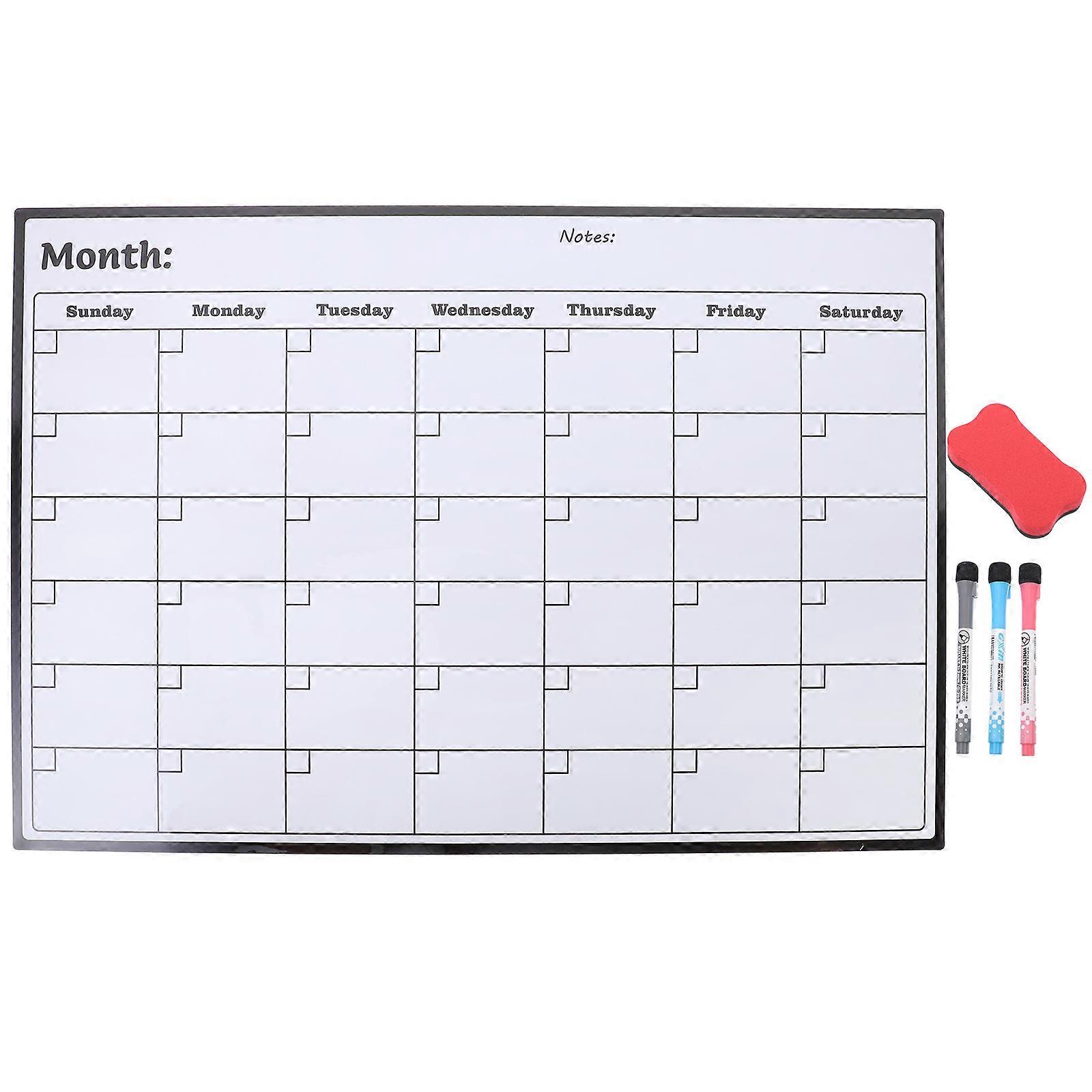 Magnetic Calendar Whiteboard Monthly Planner For Fridge Home Planning Rectangular Erasable 5Pcs