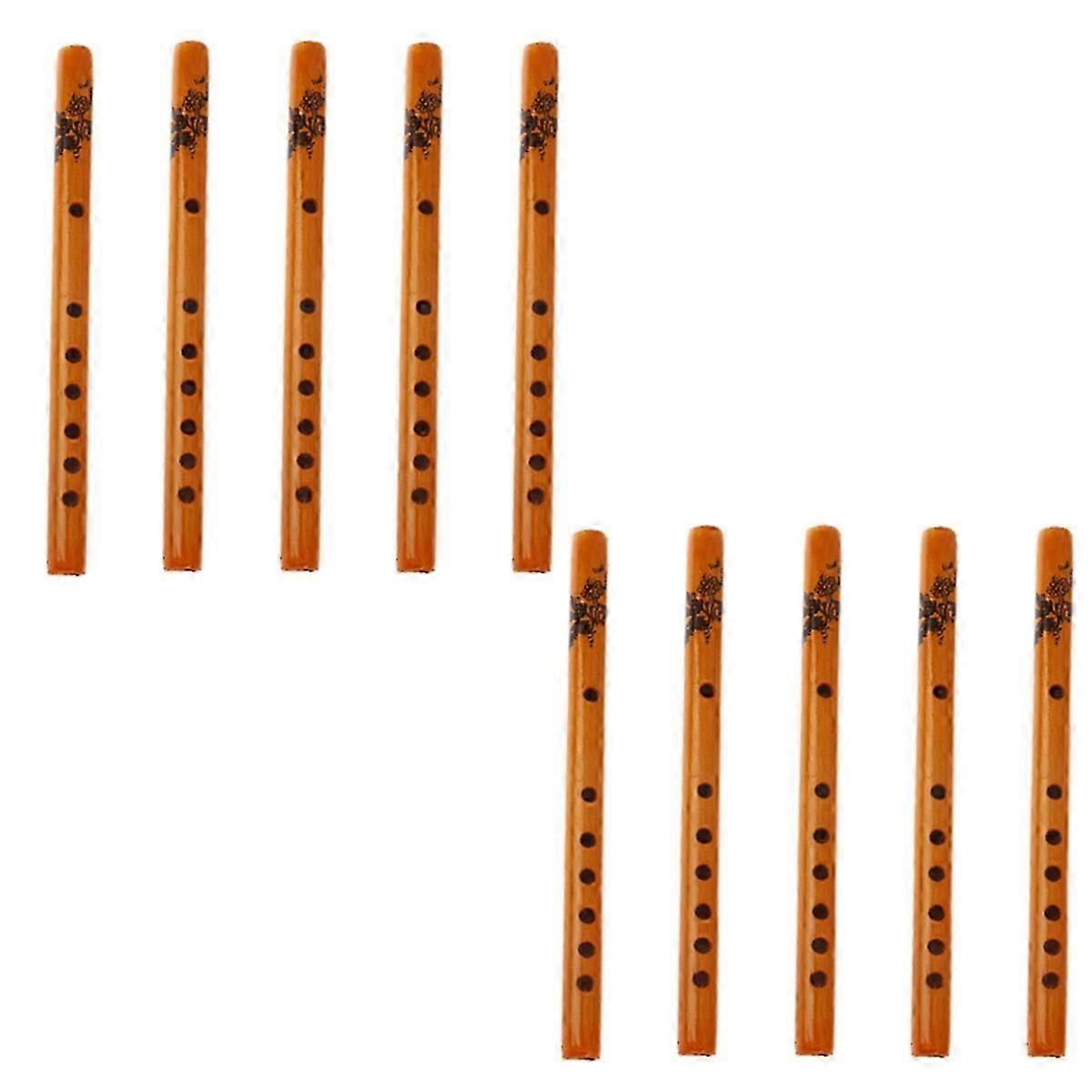 10-Pack 6-Hole Bamboo Flute Recorder Clarinet Musical Instrument