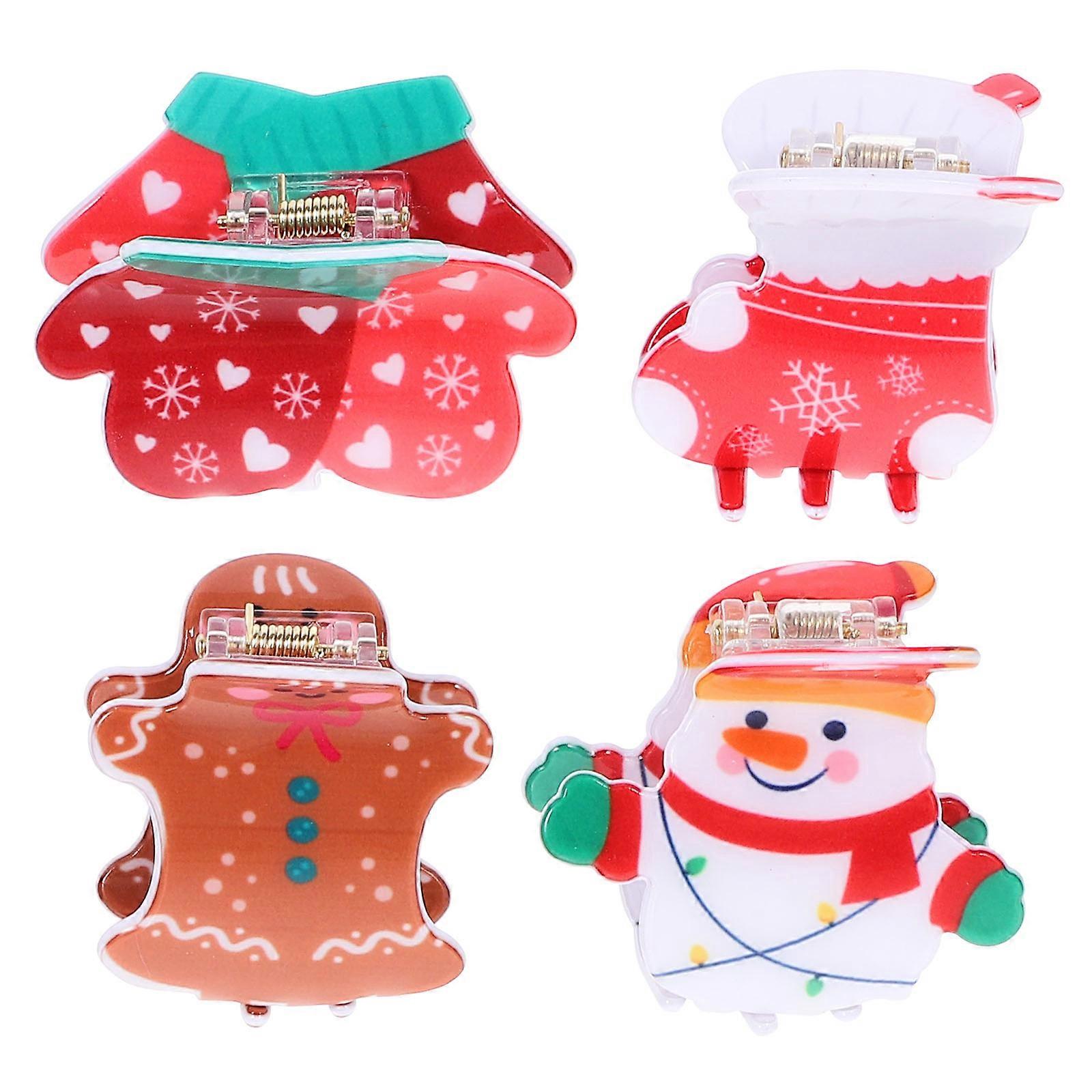 عيد الميلاد مخلب الشعر كليب كليب 4 قطع مشابك شعر قوية قبضة للنساء ، مثالية للحفلات وحفلات الزفاف والاستخدام اليومي