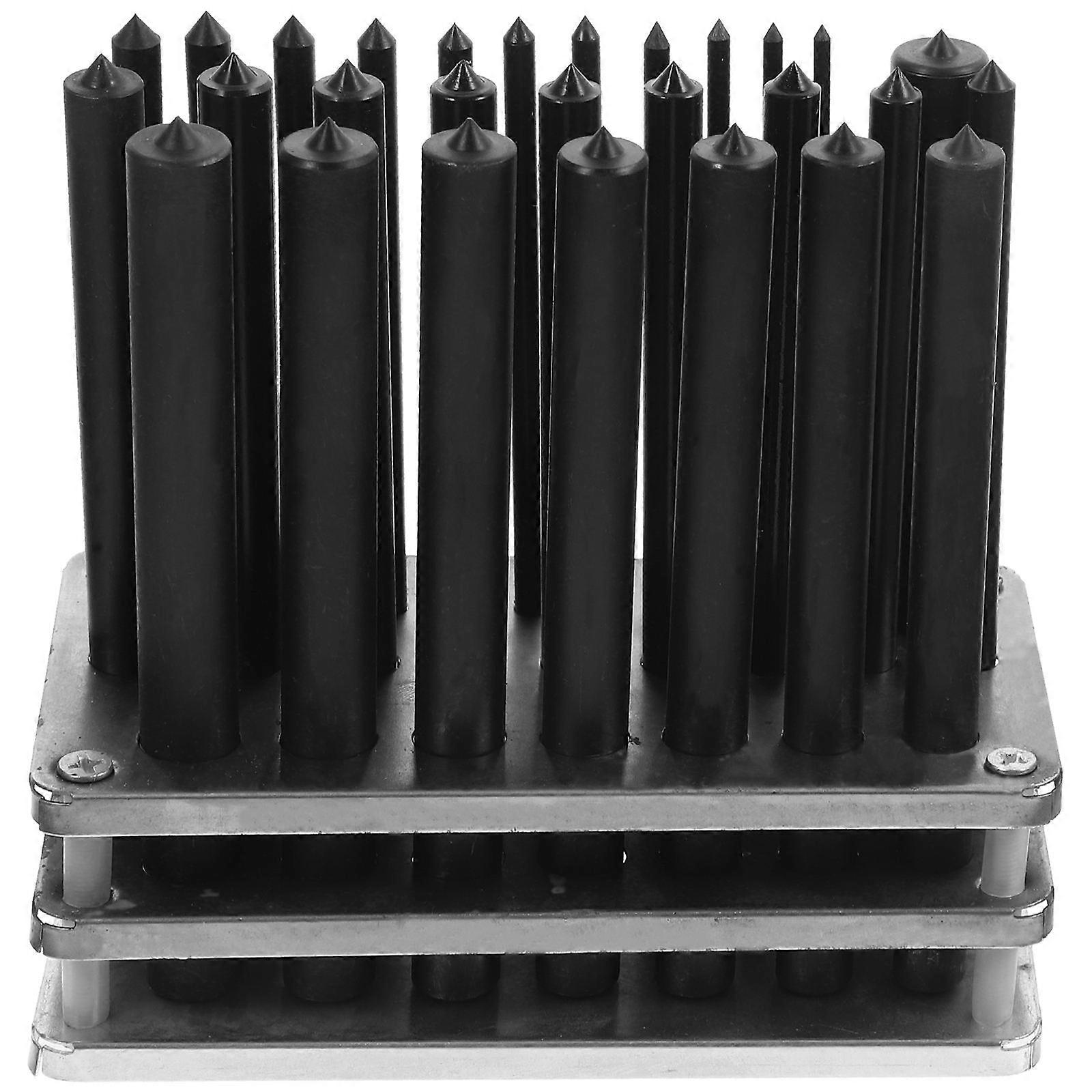Positioning Punchers Metal Punch Set Prevent Rounding Cylindrical Punches With Base Design For Mechanical Repair 12 5X1 3cm 28Pcs