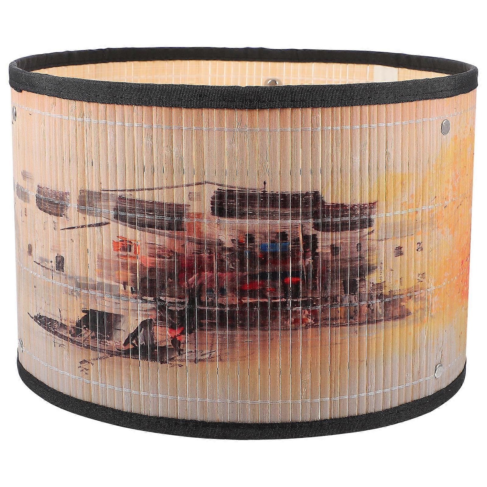 Ceiling Lampshades Bamboo Printing Lampshade Warm Atmosphere Creation Bedroom .8x11.8x7.9in 1Set