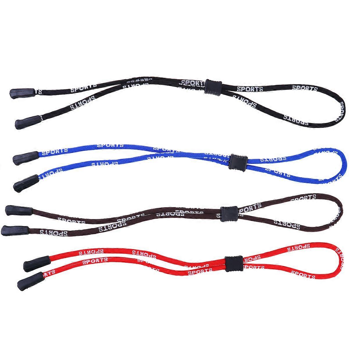 Sunglass Strap For Men Adjustable Non-Slip Eyewear Strap For Daily Use Red 4Pcs