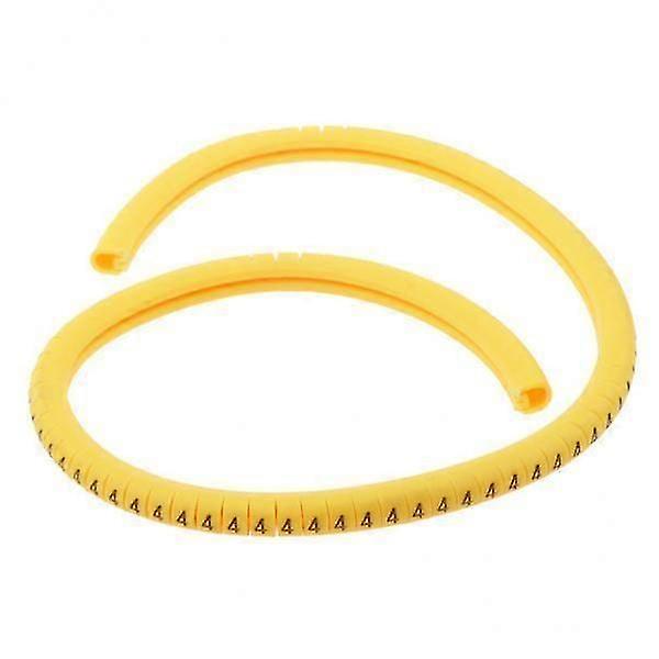 4x100x Yellow Cable Wire Markers Identification Lables Tags Managment Number 4