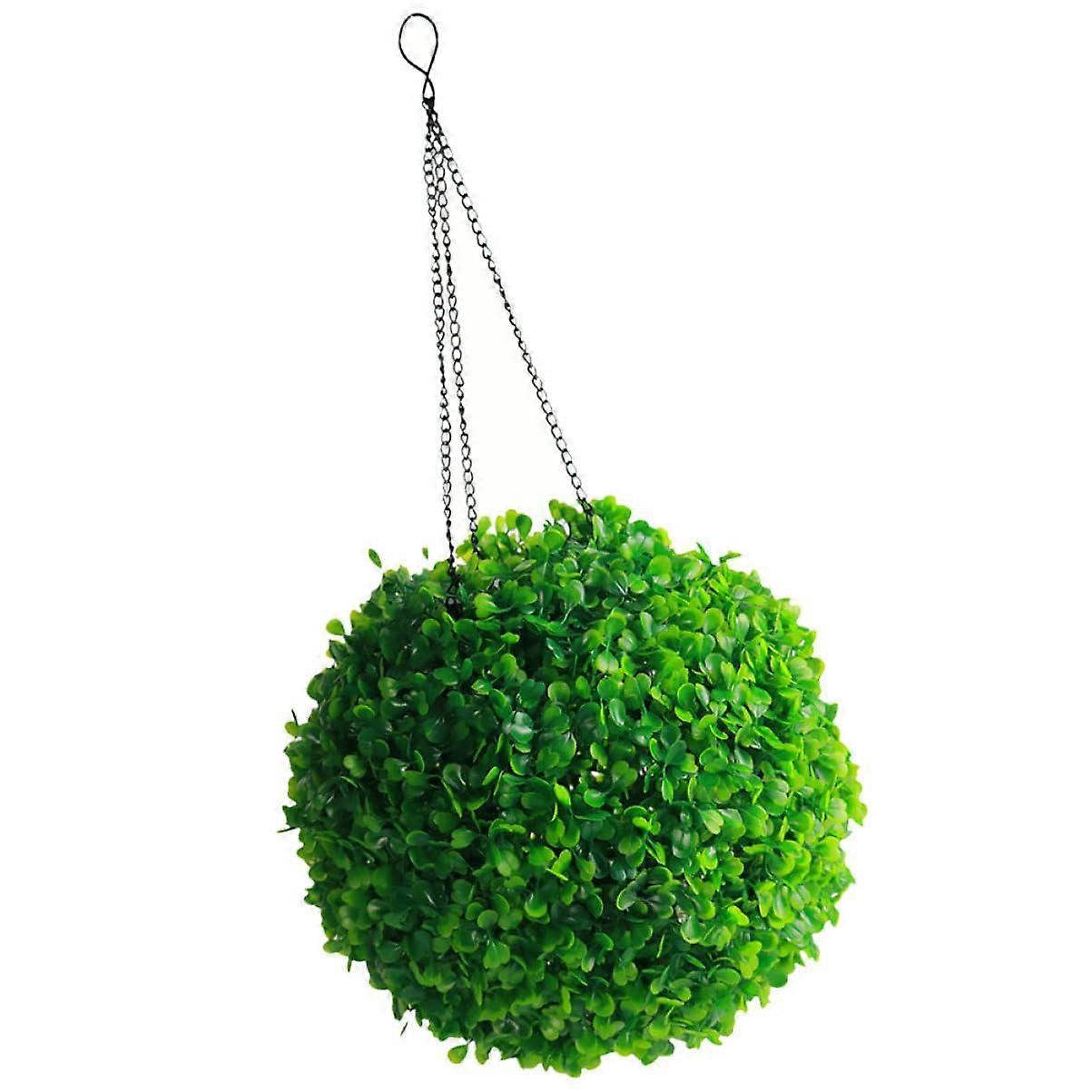 Blumengraskugel Kronleuchter Artificial Boxwood Double Sphere Topiary 20x20CM with Solar Lights for Garden Pavilion