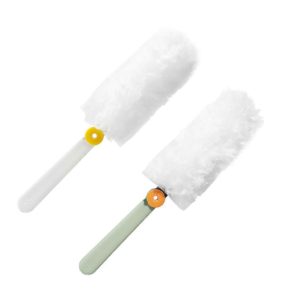 Hand Dusters For Cleaning Dusters Dusting Supplies Rotating Brush White 2Pcs