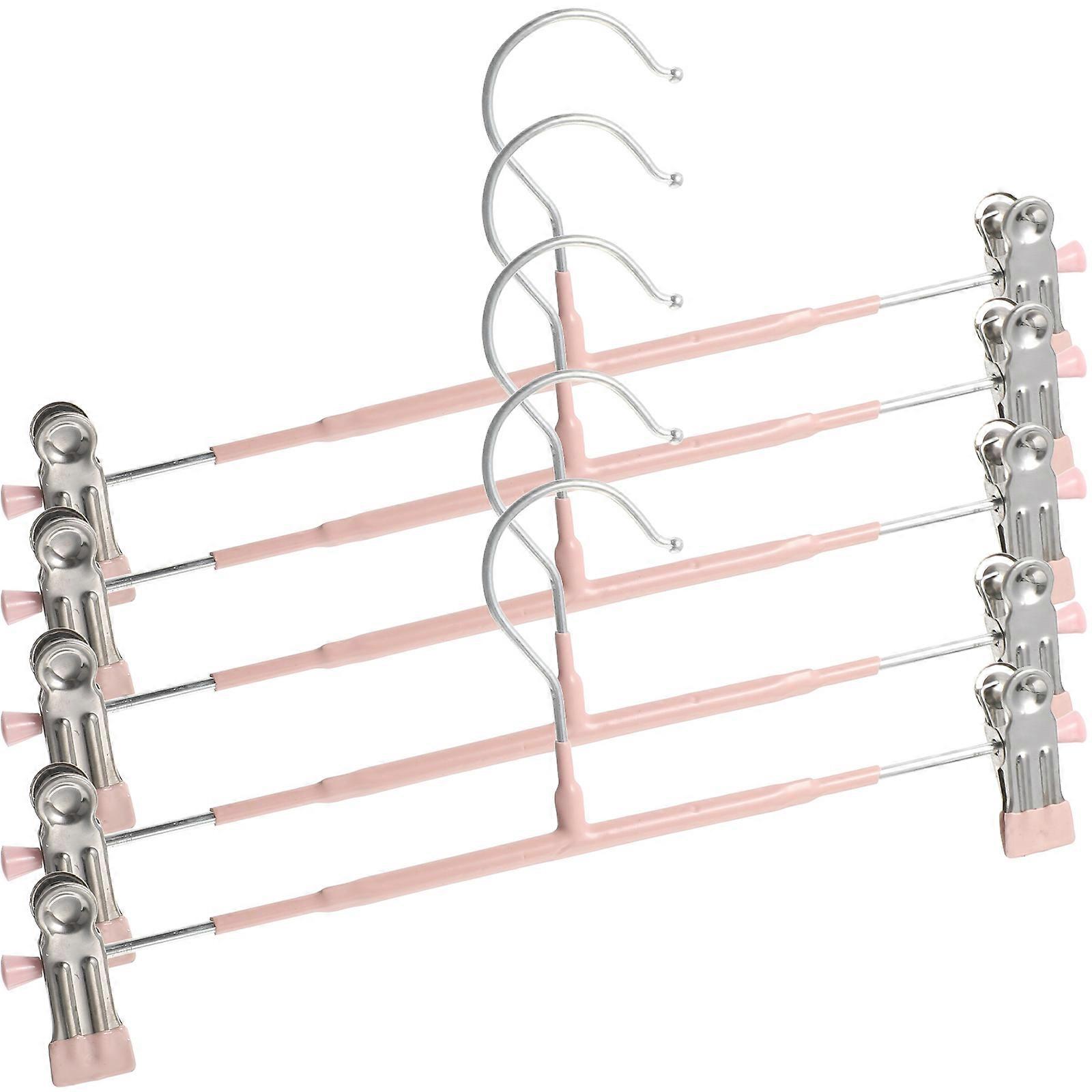 Jeans Hangers Heavy Duty Jeans Hanger Nordic Style Pink 30.5X13X2.4CM Space-Saving 5Pcs