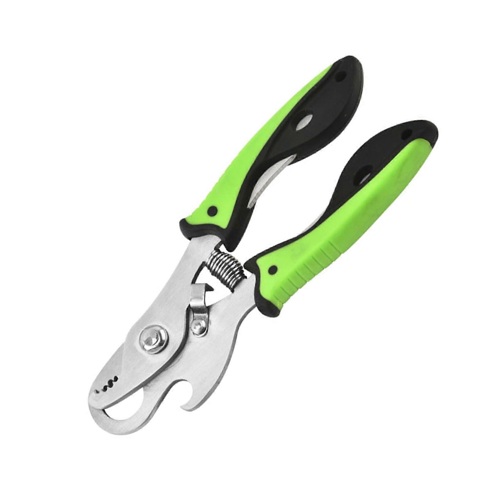 Stainless Steel Snail Tail Scissors Cutter with Comfortable Rubber Handle Ideal for Seafood Enthusiasts Professional Green