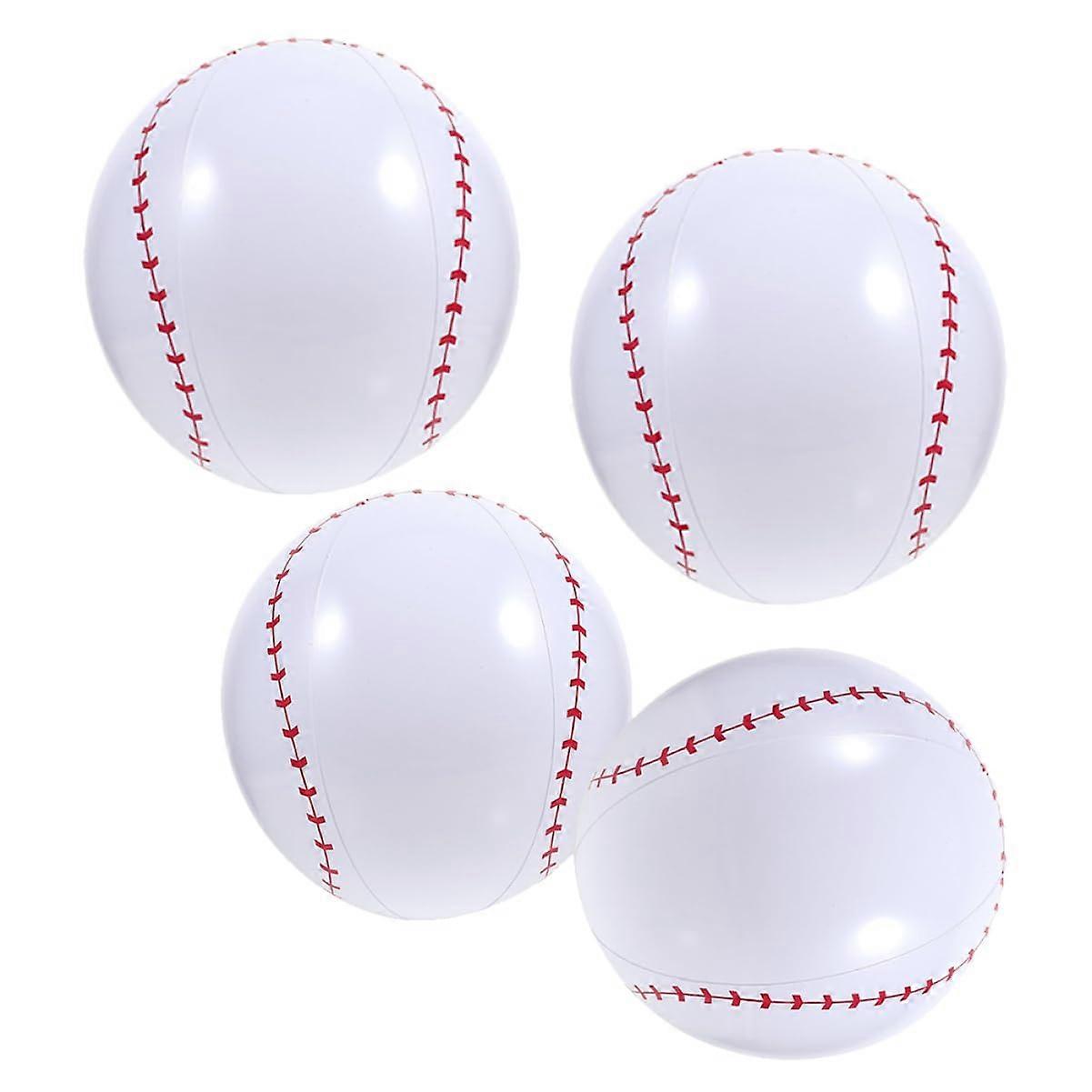 4 Pieces Inflatable Baseballs Reusable Water Toys for Beach and Pool Fun for Family Activities and Summer Parties to Inflate