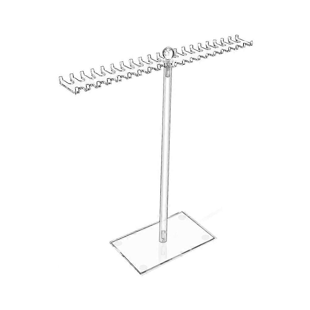 Acrylic Necklace Organizer, Clear Necklace Holder Stand, Jewelry Organizer Display Hanger Rack with Bilateral Hooks