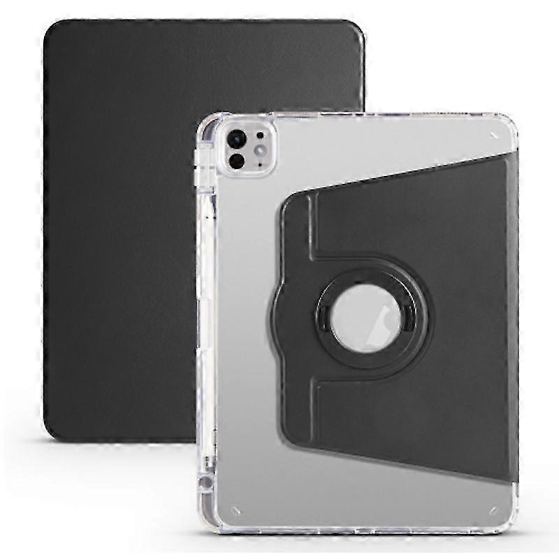 Rotating Stand PU Leather Clear Back Detachable Tablet Cover for Compatible Device