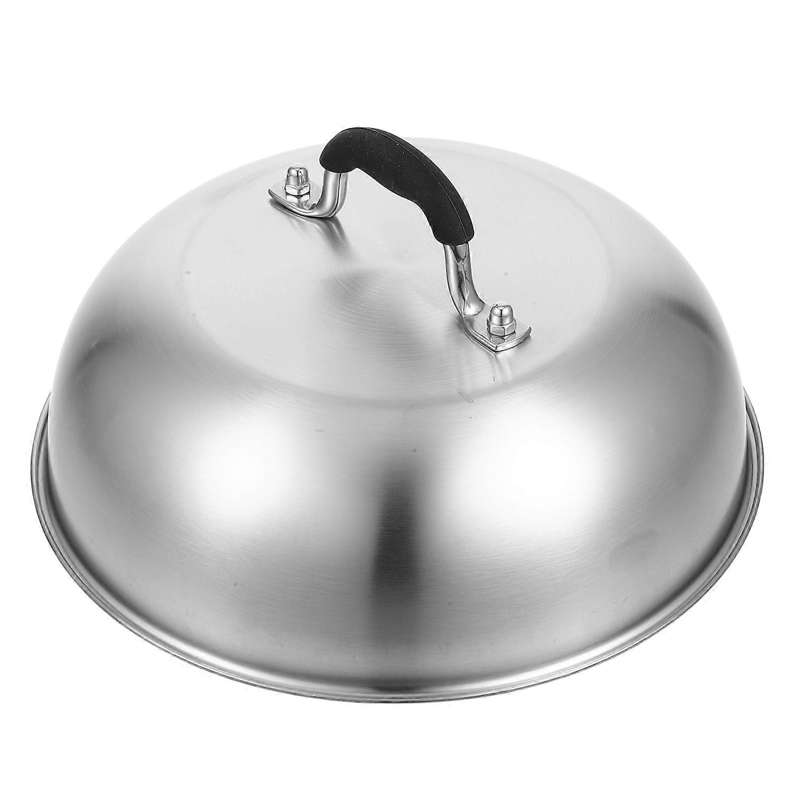 Steam Splash Proof Lid Universal Steamer Lid Replacement Cheese Melting Dome Handle For Family Use 304 Stainless Steel Food Protection 1Pcs