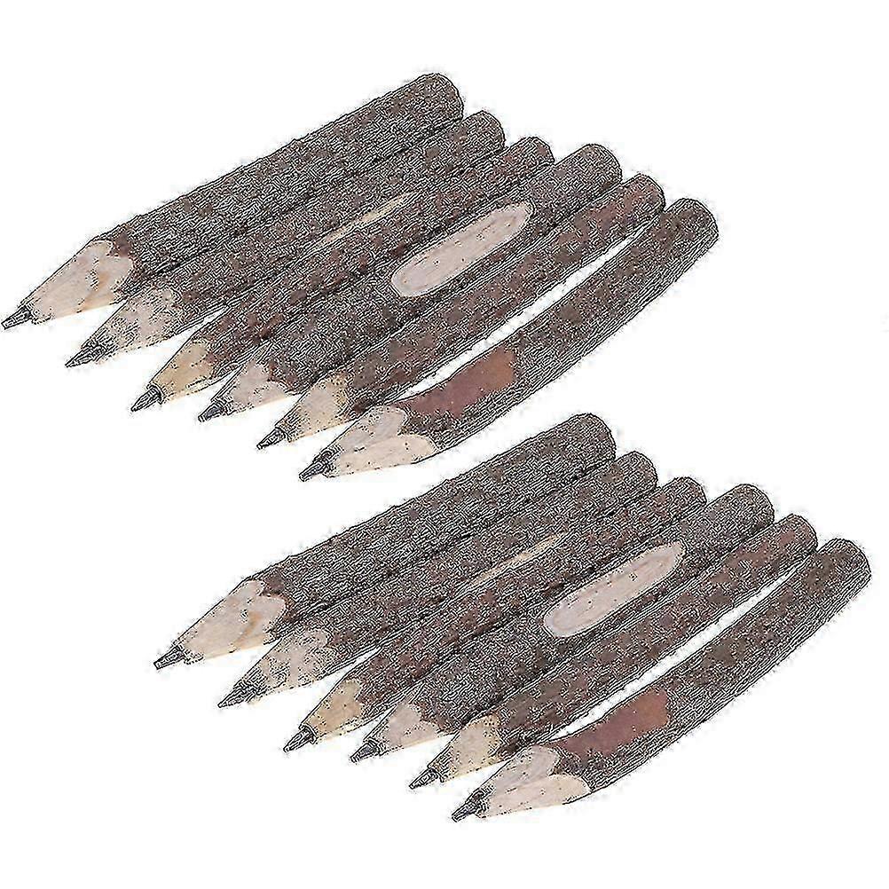 15PCS 13cm Retro Bark Pencils Wooden Tree Rustic Twig Pencils Gifts for Kids