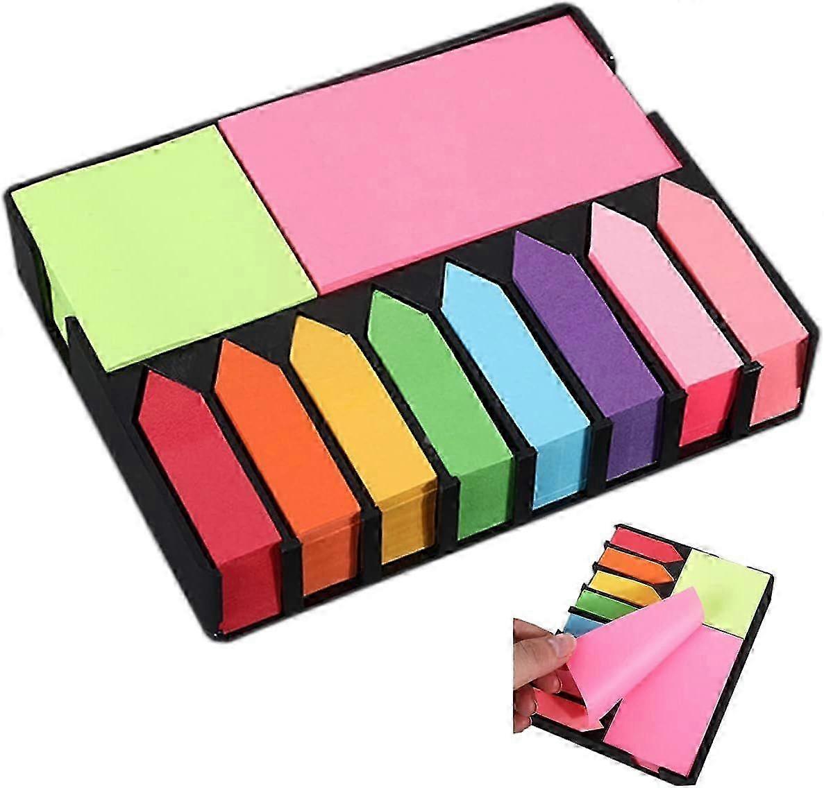 2000 Pcs Colored Adhesive Notes Set Rectangular Notes and Index Flags Fluorescent Color Tabs Gifts