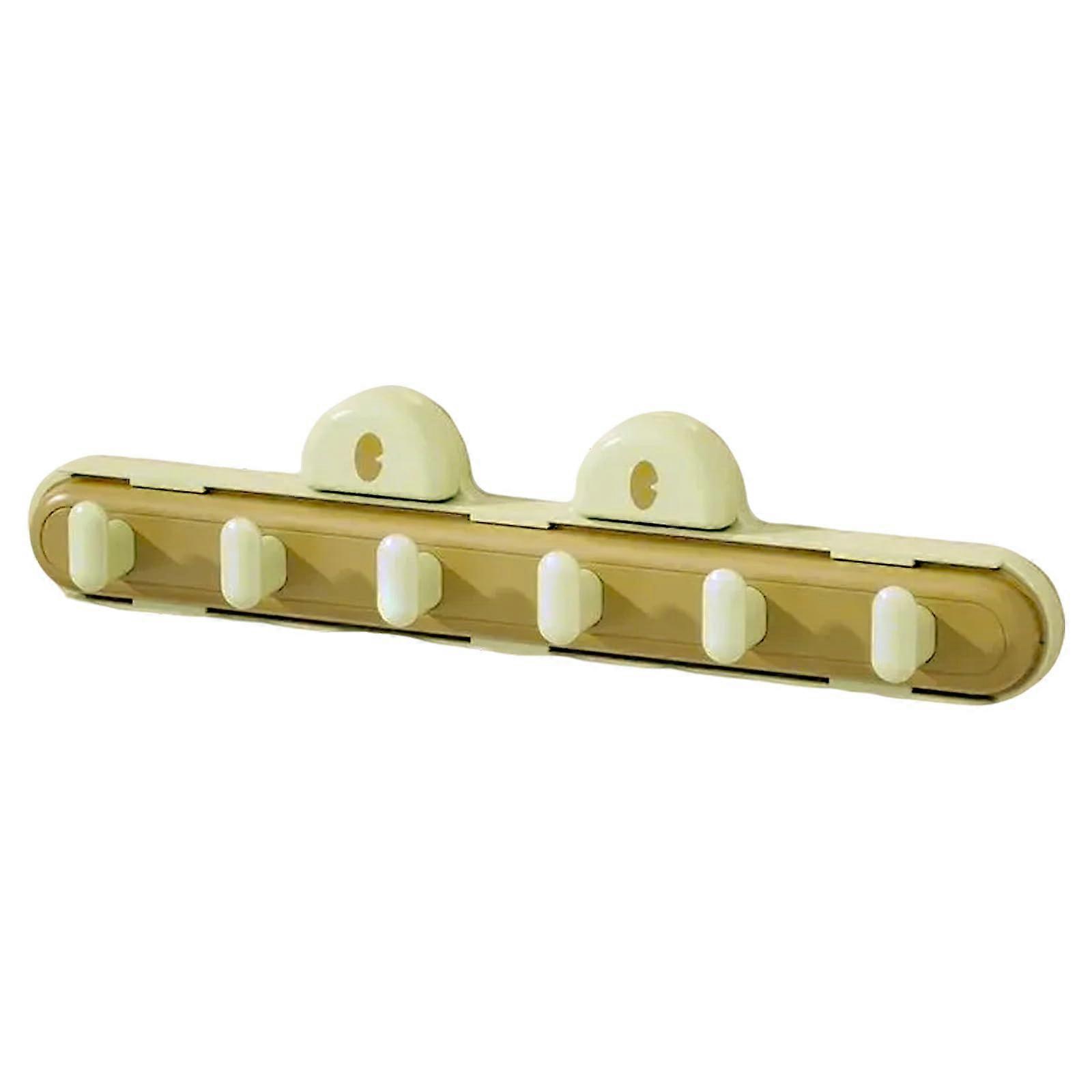 Multi-Purpose Telescopic Hooks for Towels and Kitchen Utensils, Tool-Free Installation, Modern Brown and Green Design