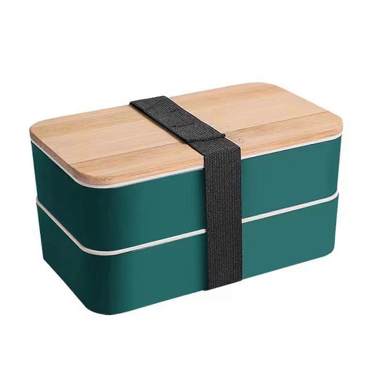 2025 Latest Model  Double Layer Bento Box Multipurpose Wooden Lid Compartment