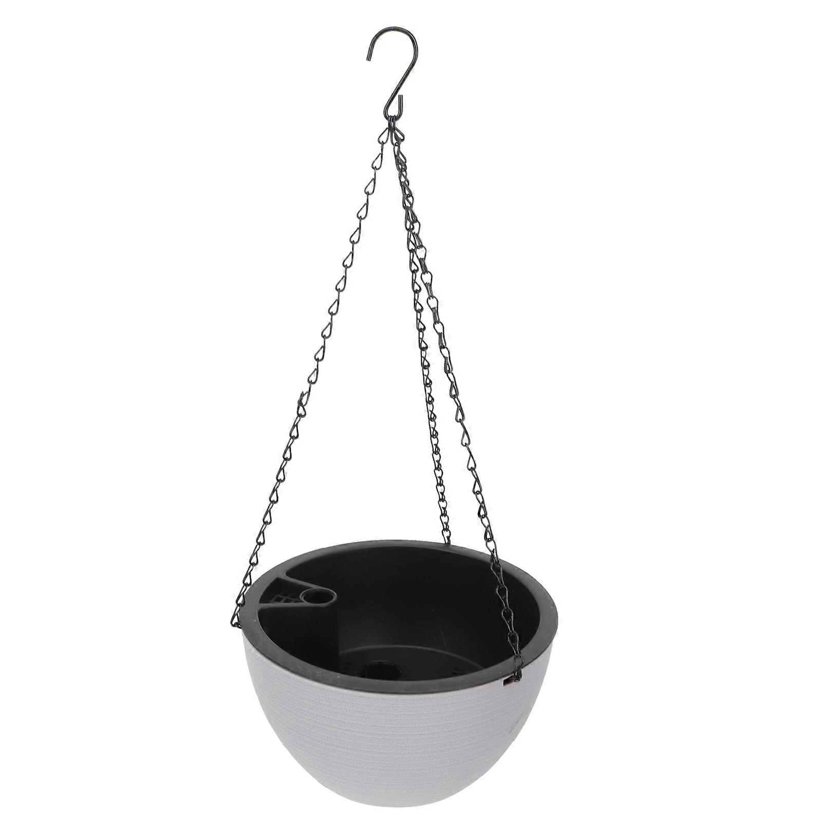 Suspended Flower Pot Plastic Flower Container Balcony Decoration 21.5x21.5cm 1Set