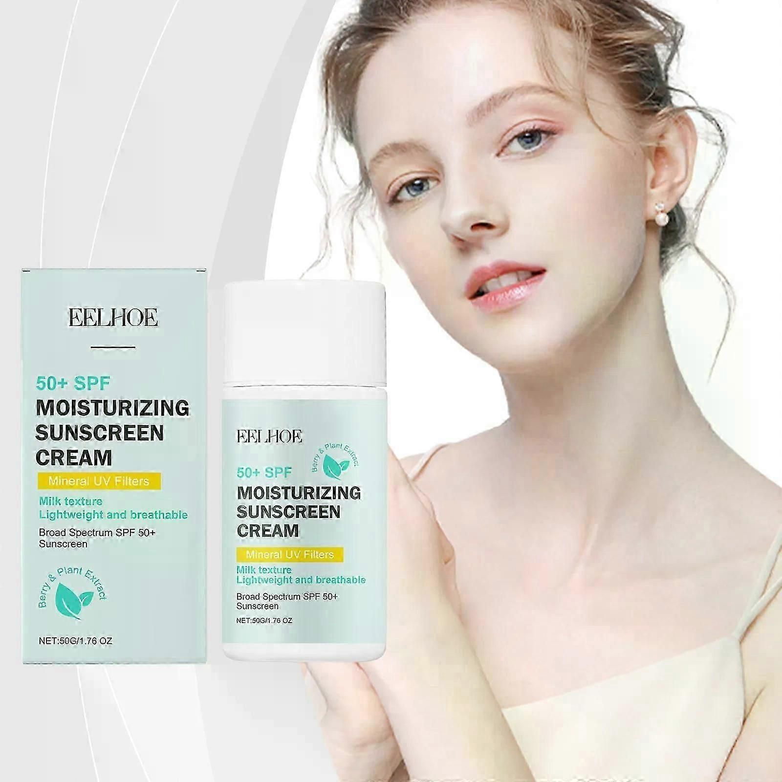 Moisturizing sunscreenMilk textureLightweight and breathableBroad Spectrum SPF 50+Non-Sticky, Long Lasting Protection