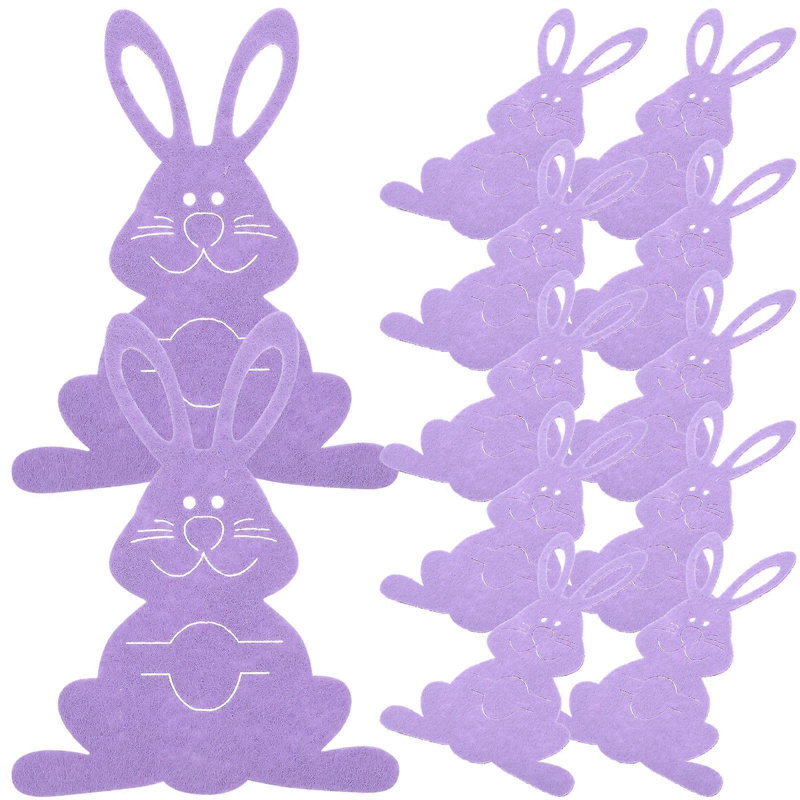 Bunny Shaped Silverware Sleeves for Easter Party Tableware Cover 12Pcs