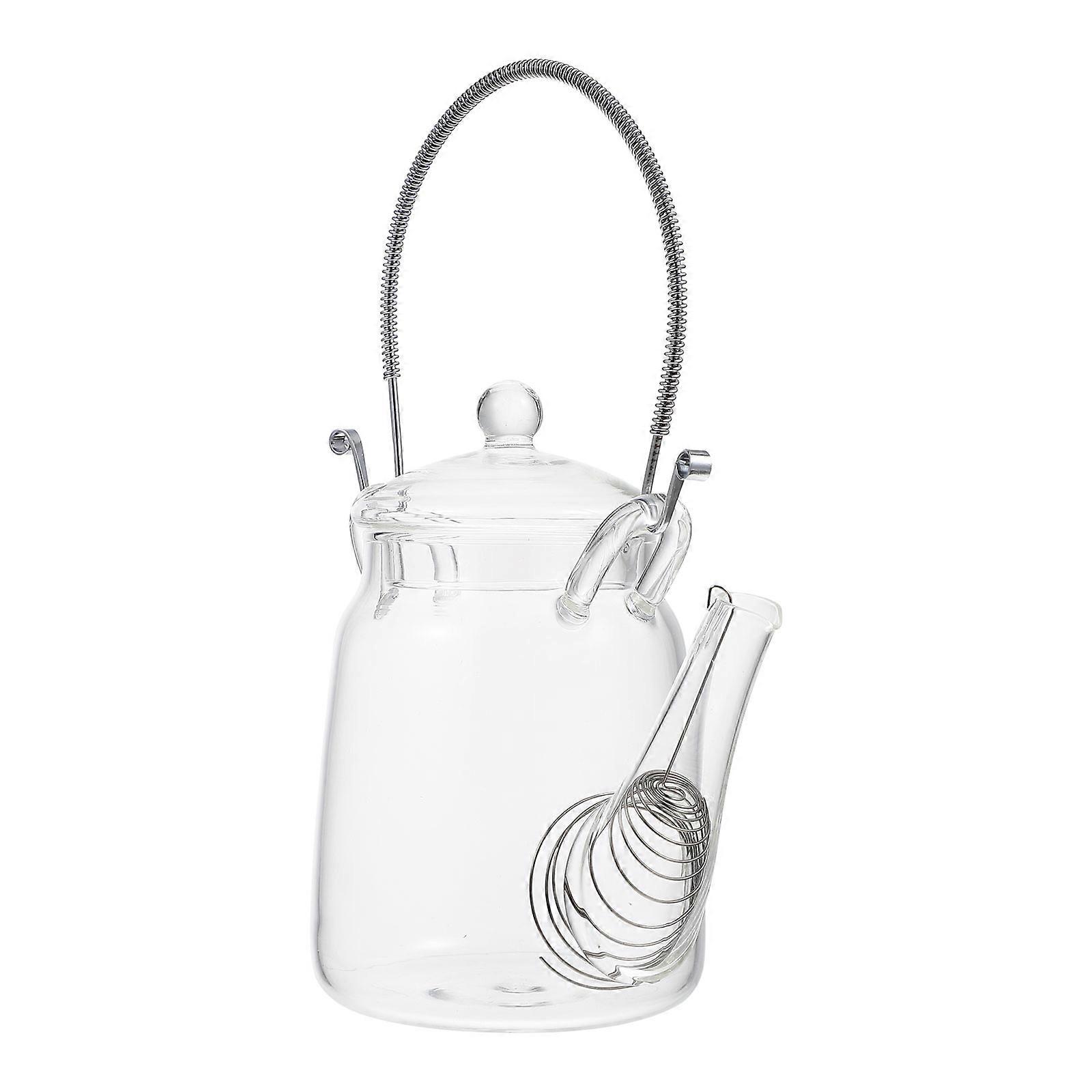 Clear Boiling Pot For Stove Glass Kettle Cooling Family Daily Drink 350ml Large Capacity Easy To Clean 1Set