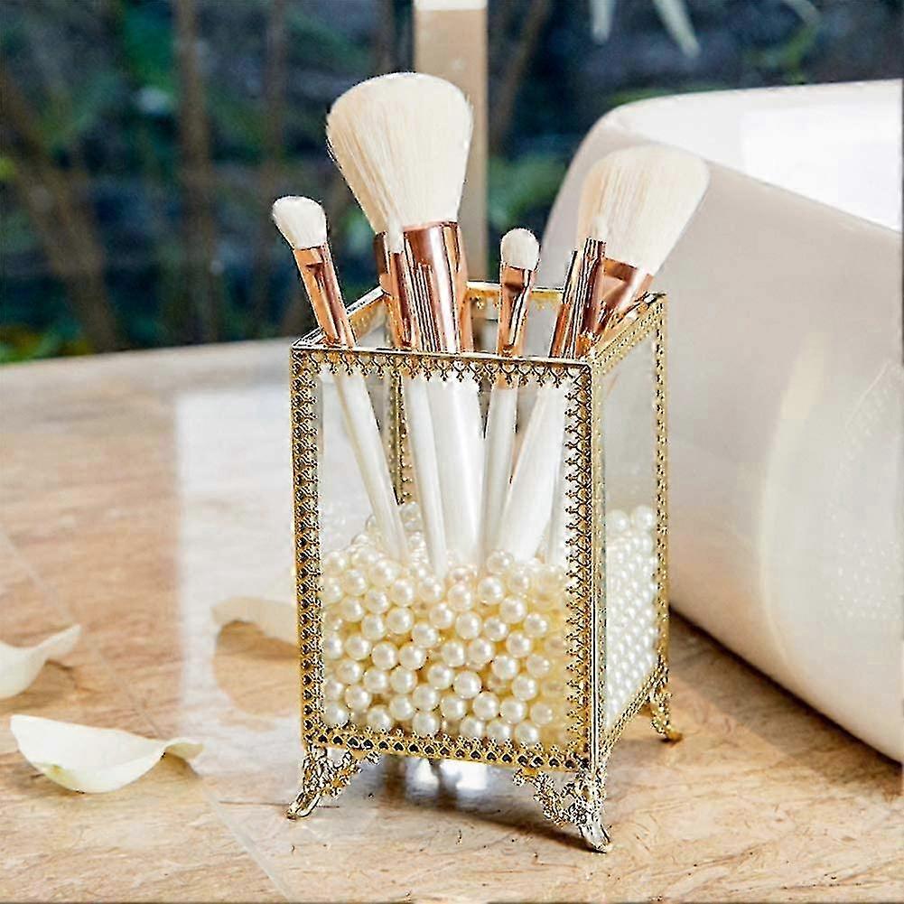 Bronze Gold Makeup with White Pearls