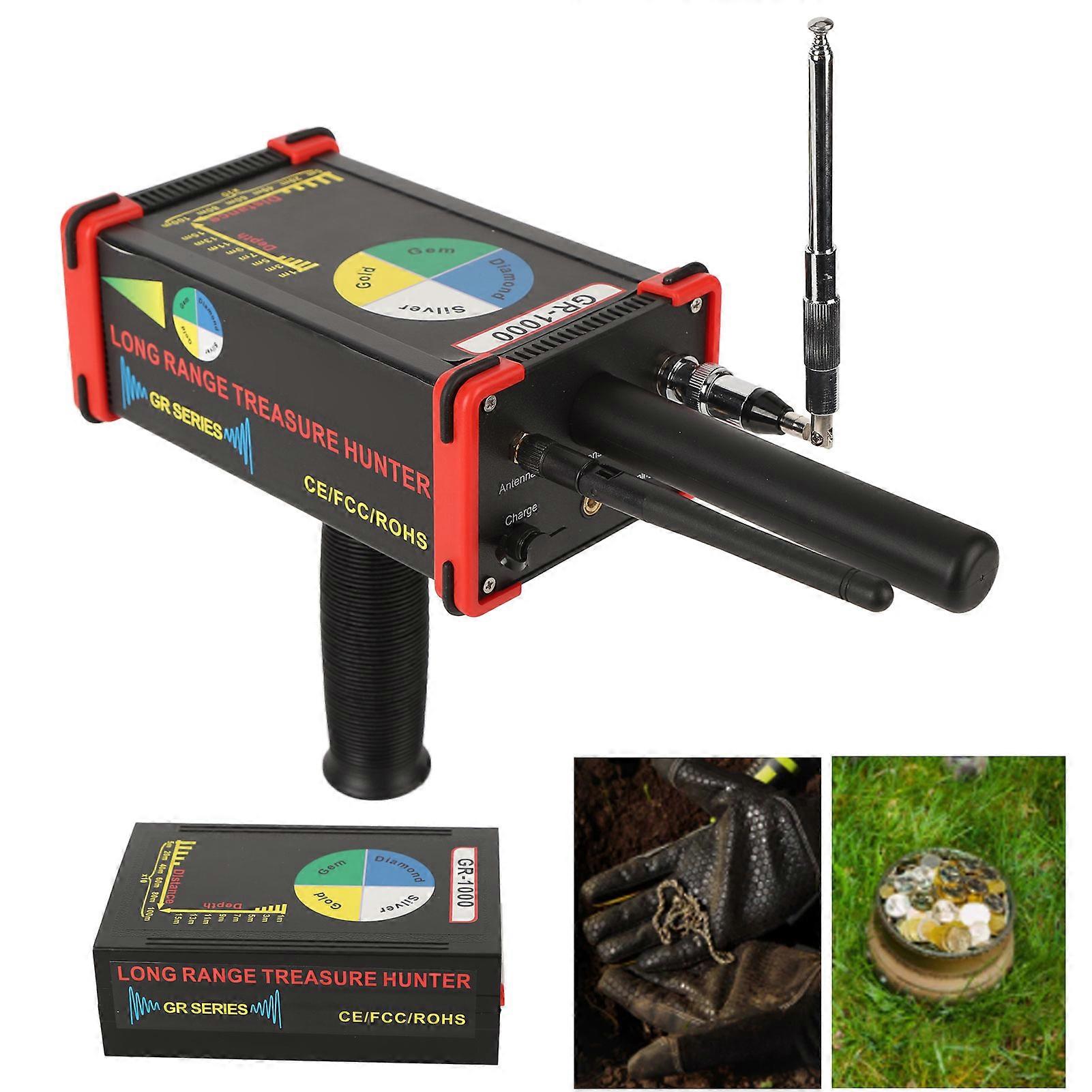 Détecteur d’or métallique longue portée portable 433MHz Maximum Treasure Jadestone Finder Scanner