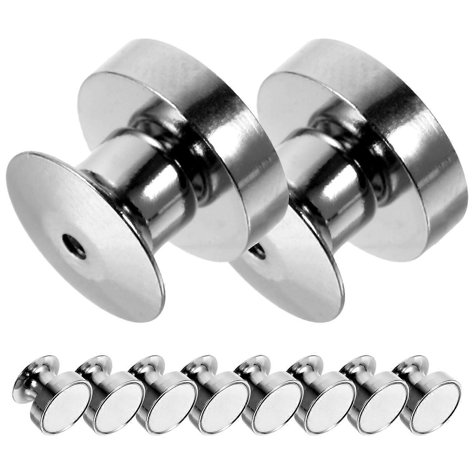 Magnetic Pin Backs Fridge Magnet Office Use Construction Compact Shape Nickel 15Pcs