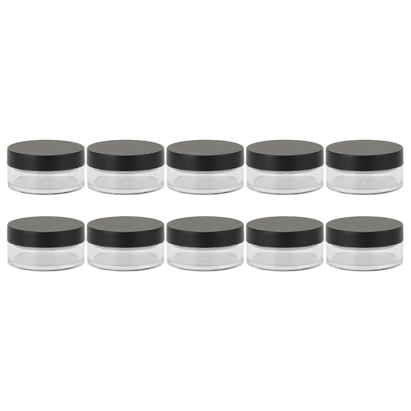 10PCS Loose Powder Jars Plastic Cosmetic Sample Containers Empty Box Circular PortableYMMR)