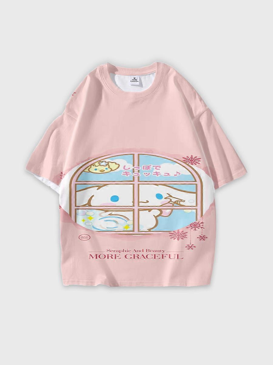 T-shirt round neck Pattern loose short sleeve JW1007