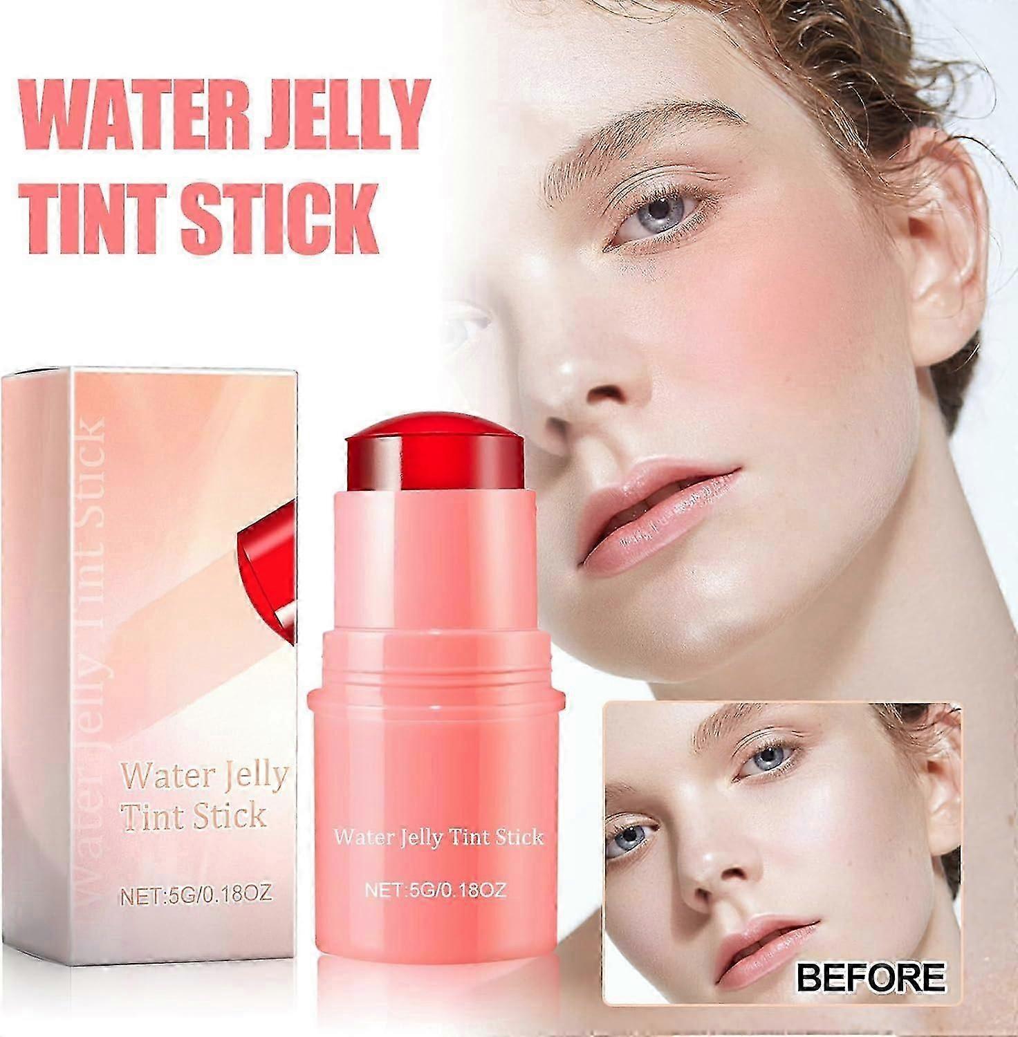 גוון ג'לי מים קירור, גוון שפתיים מים, שפתיים שקופות וכתם לחיים, גימור צבעי מים לבנייה, 1,000+ החלקות לכל מקל, גוון מים מקררים