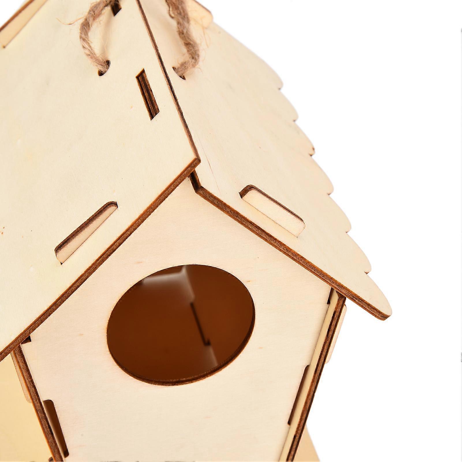 بيت الطيور DIY خشبي يدوي الكتابة على الجدران في الهواء الطلق معلق بيت الطيور قفص الطيور الحرف اليدوية