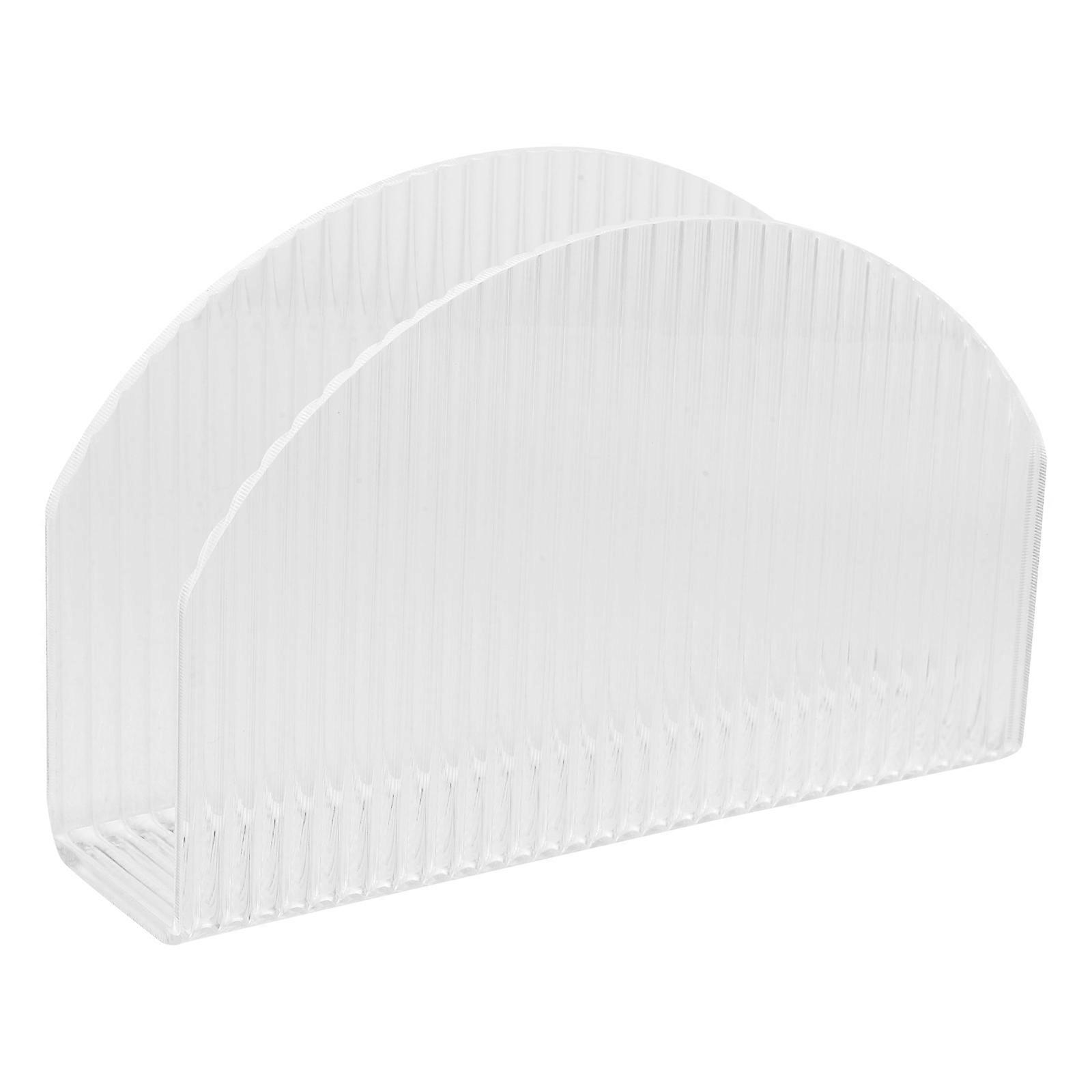 Acrylic Napkin Holder for Storage Light Grey Material Unique Shape Practical Design 7.5 Inches
