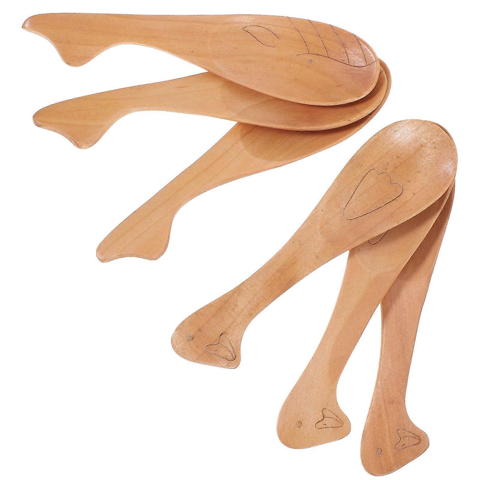 Hemoton Creative Kids Spoons Set in Assorted Colors Made of Synthetic Material for Home Use 6 Pcs