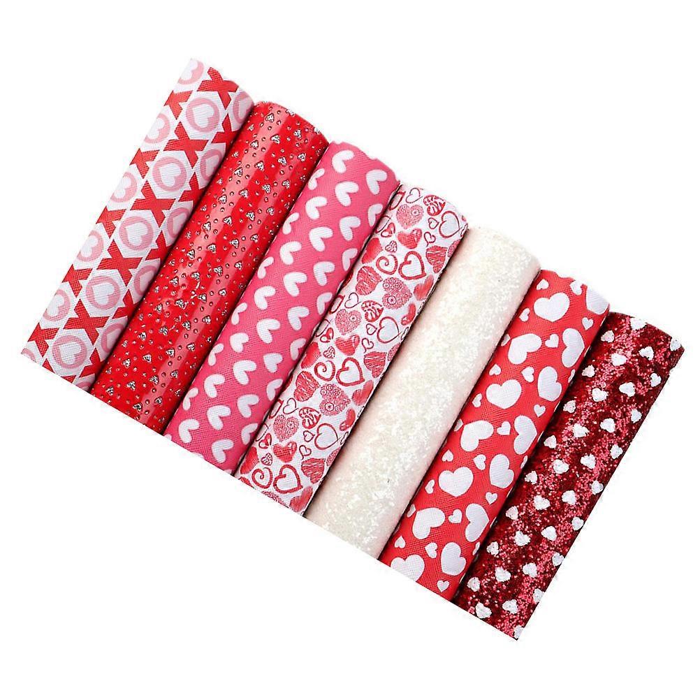 Craft Sheet Assorted Color Heart Craft DIY Project Durable PU Material For Sewing 7Pack