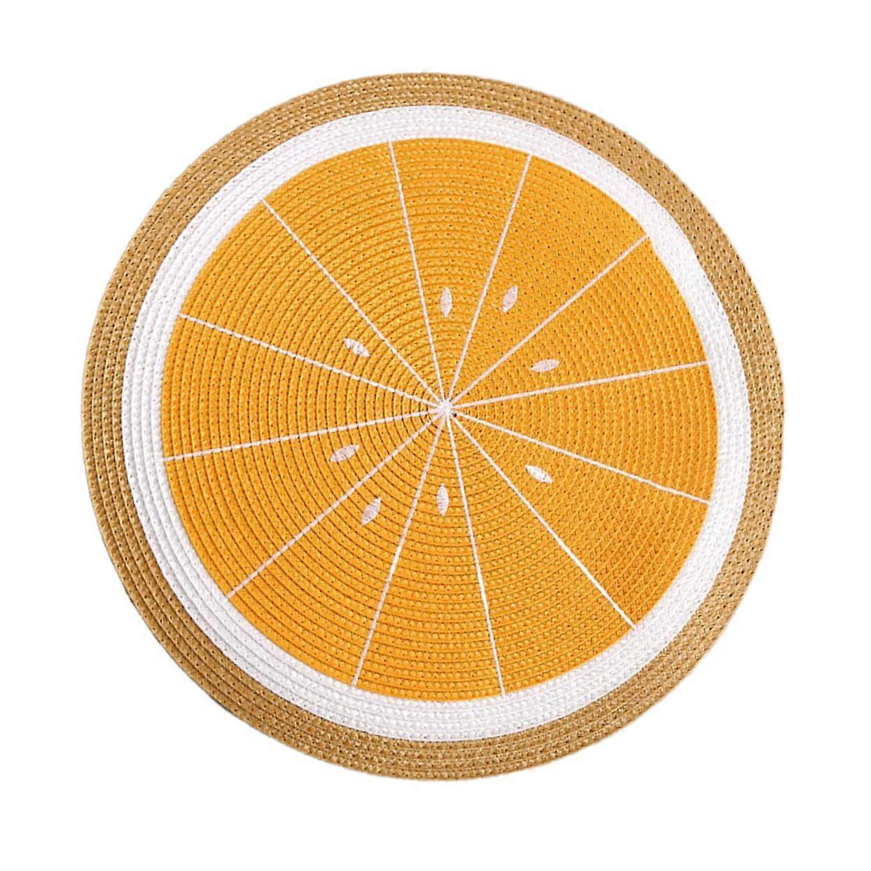 Lemon Place Mats Dish Mat Table Coasters Made of Wicker Jute Yellow